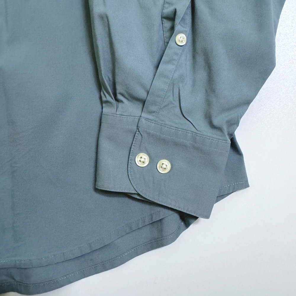 Brooks Brothers Button Down Mens XL Blue Gray Solid Stretch Long Sleeve Shirt - Picture 3 of 3